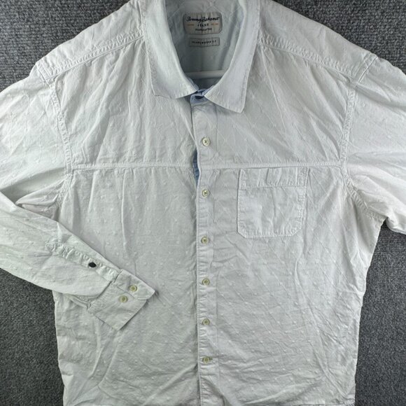 Tommy Bahama Long Sleeve Button Up Shirt Adult Ice Blue Modern Fit Large Cotton - Picture 2 of 12
